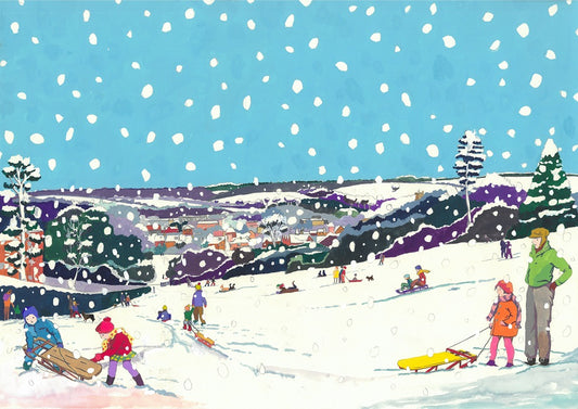 sledging in Berkhamsted Original Painting