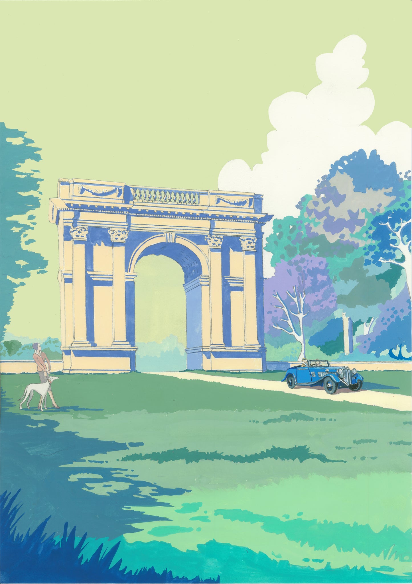 Stowe House Corinthian Arch Original Painting