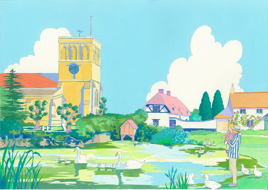 Haddenham Church and Duck Pond